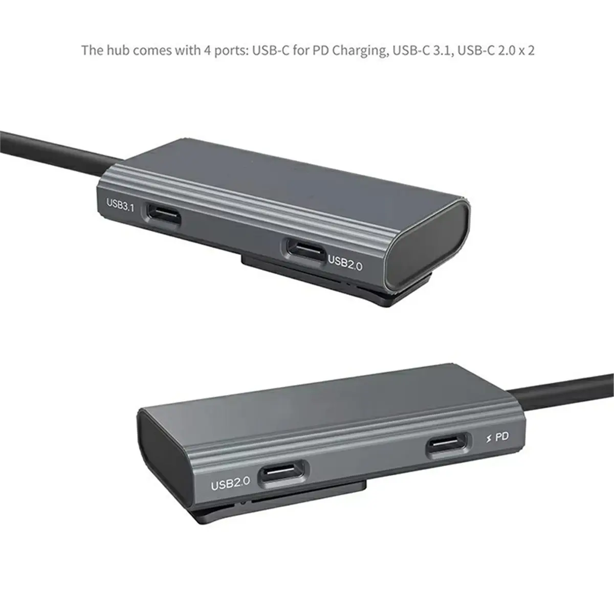 

Новый электронный USB-C хаб 4-в-1 с поддержкой PD/USB-C 3.1/USB-C 2.0 и аудиоадаптером, док-станция для профессиональной работы с телефоном и видео
