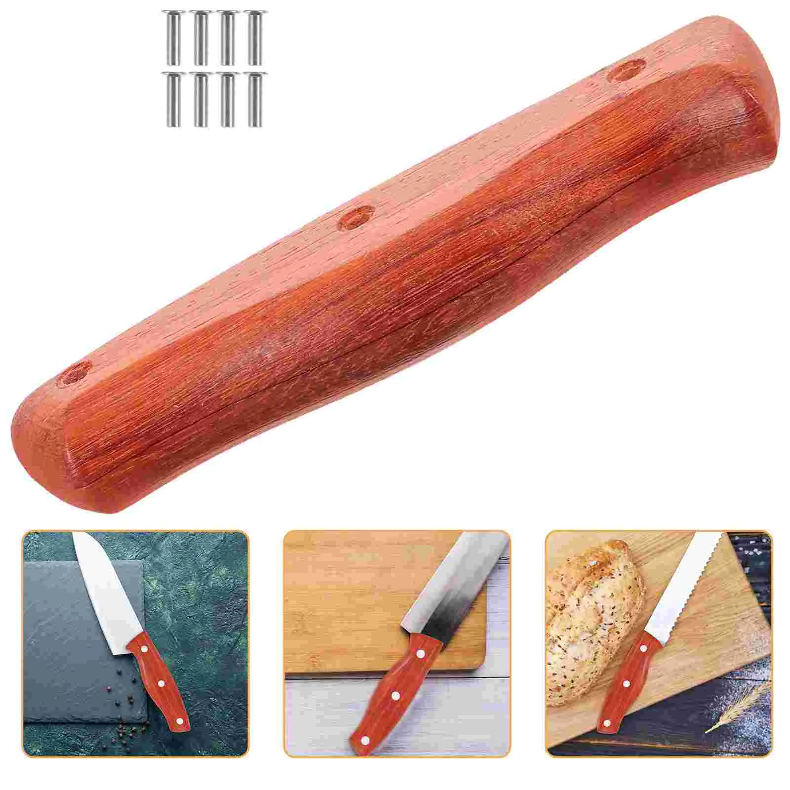 

2 Pcs Fixed Hand Guard Knife Making Supplies Kitchen Wood Handles Wooden Knives Repair for Home Replacement