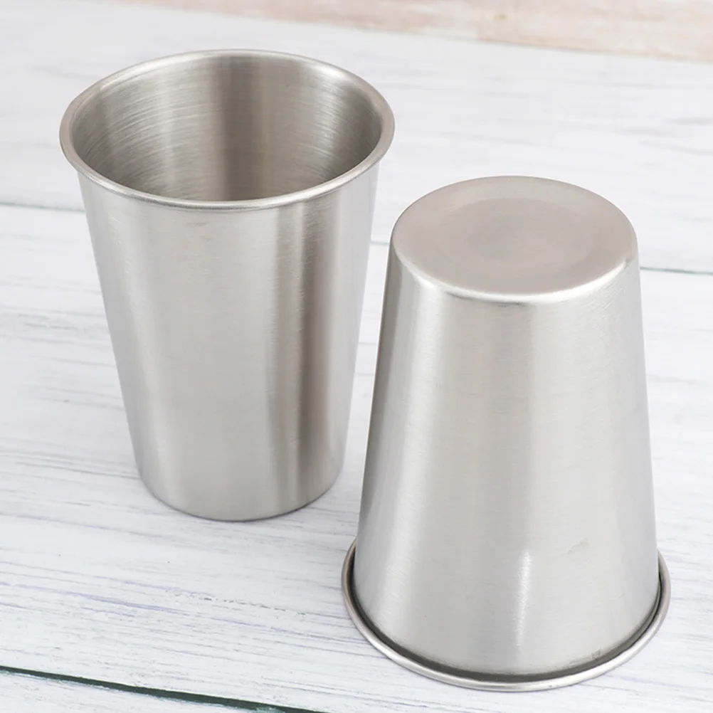 

5pcs Cocktails Cup Cups 304 Beer Coffee Water Silver 350ml Camping Metal Beer Cup Outdoor Picnic Portable Storage
