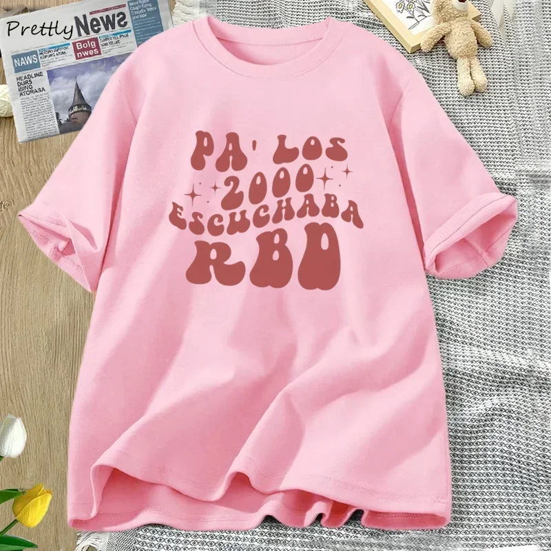 Rebelde Tshirt 2000\'s Escuchaba RBD T-Shirt Un Verano Sin Ti T Shirt Graphic Tee Trendy Clothes Streetwear Tops Cotton Oneck Top