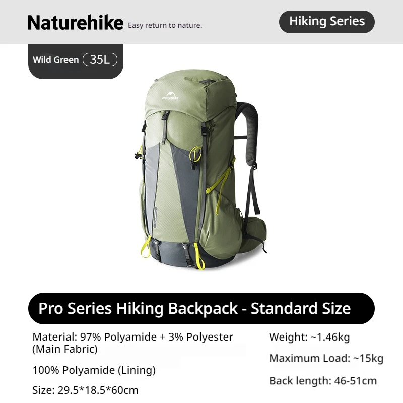 Naturehike wandelrugzak, survivalrugzak, 35L en 65L, outdoor rugzakken voor bergbeklimmen, grote capaciteit, waterdichte regenhoes.