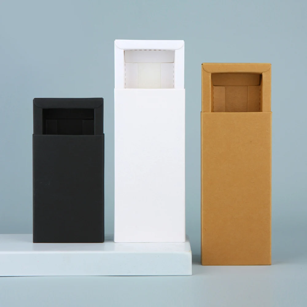 Empty Packaging Boxe Kraft Paper Box White box And Black Box Suitability 14*74mm 14*114mm 3 Pack Perfume Bottles No Bottle