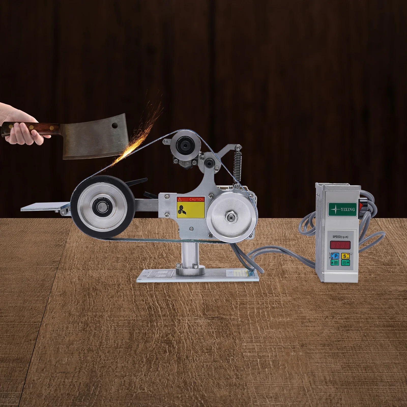 

[Mini Vertical-Horizontal Belt Sander] 550W Brushless Mini Belt Sander 3.9in Wheel for Home/Workplace 90° Rotatable Safe Design