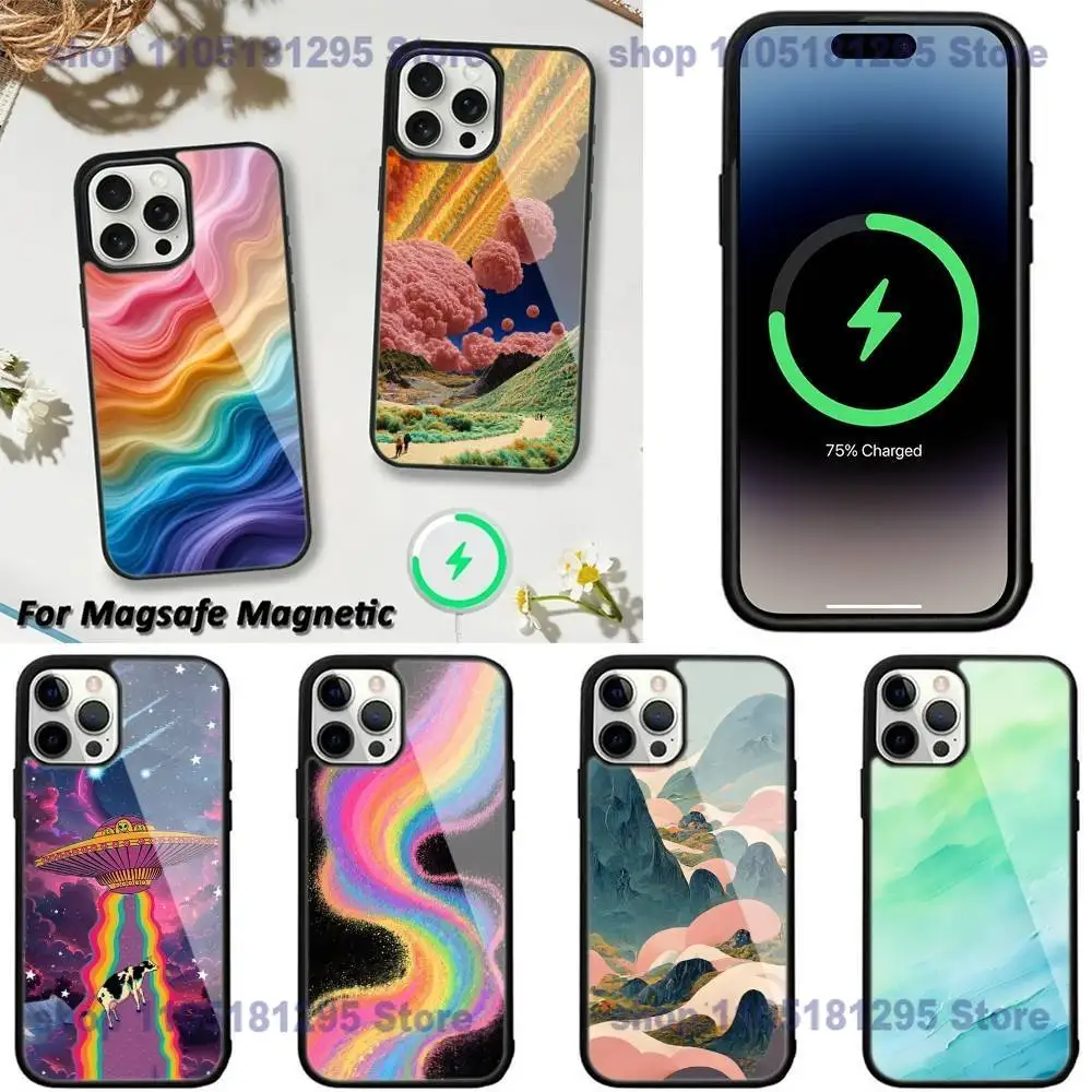 

Psychedelic Trippy Art Phone Case For iPhone 17,16,15,14,13,12,11,Plus,Pro,Max,Mini Magsafe Magnetic Wireless Charging