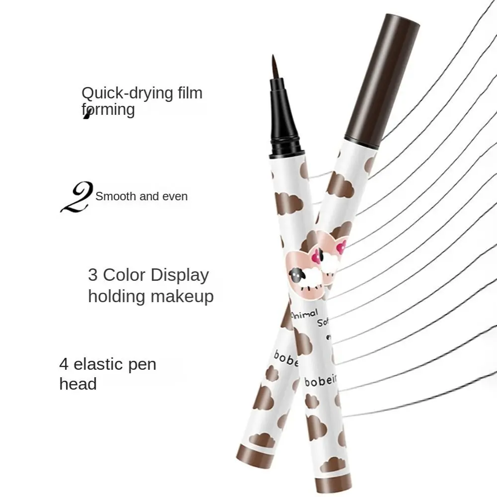 패션 블랙 브라운 빠른 건조 액체 아이 라이너 오래 지속되는 메이크업 도구 부드러운 아이 라이너 거짓말 누에 속눈썹 펜 여성 뷰티