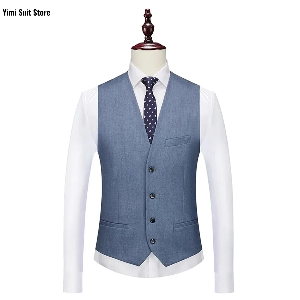 YiMinpwp Premium costume pour hommes 3 pièces beau affaires coupe ajustée Satin une boutonnage formel fête de mariage marié costumes XS-5XL