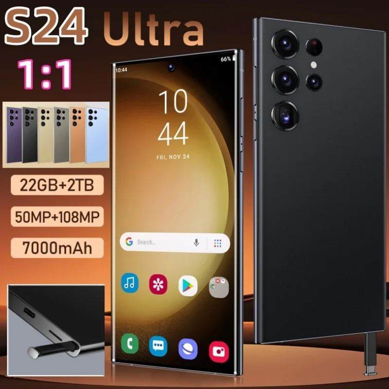 

S24 Ultra Mobile Phones 7.3 HD Screen SmartPhone Original 22GB+2TB 4G 5G Dual Sim Celulares Android Unlocked 8000mAh Cell Phone