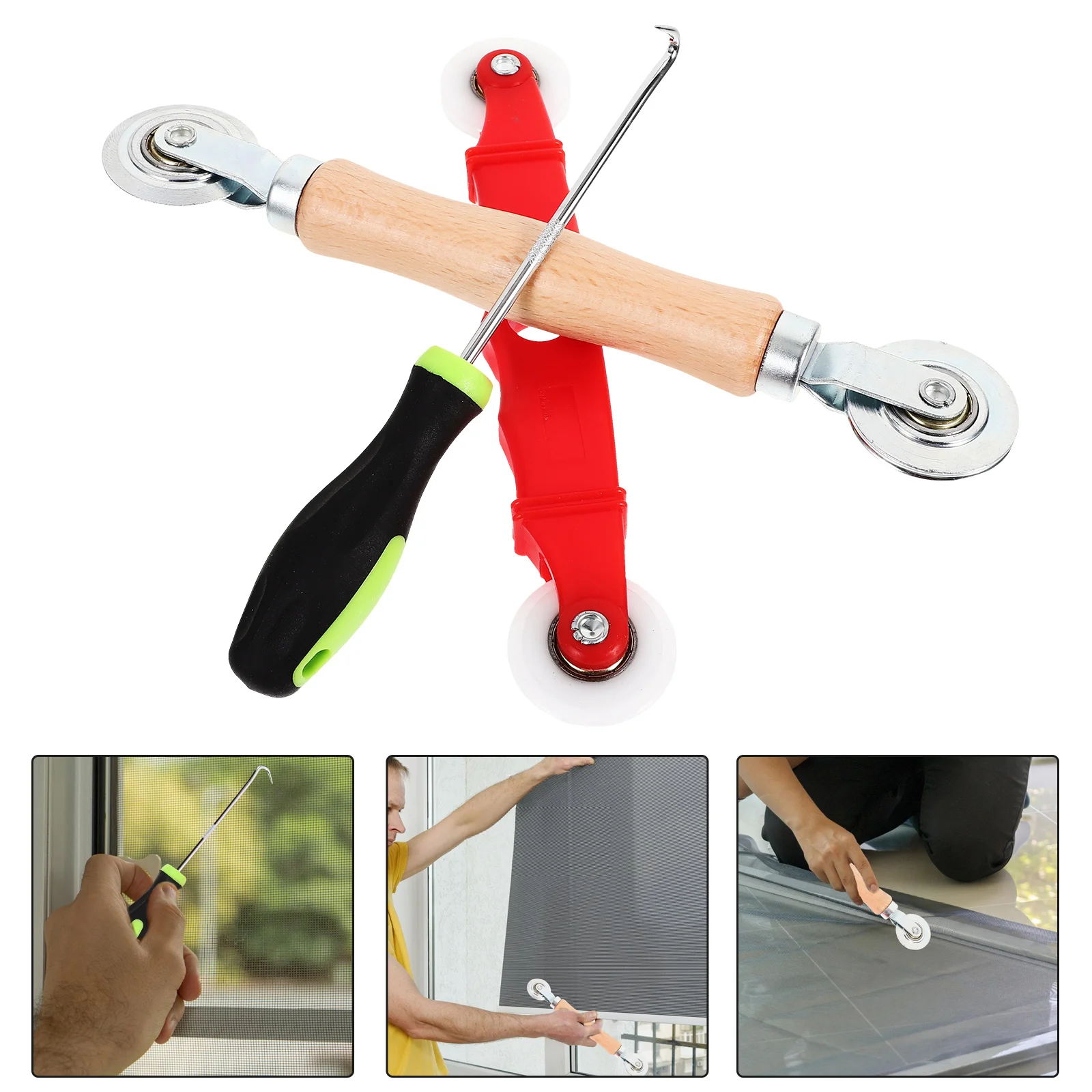 Screen Mesh Tool Small Repair Rolling Installation Gauze Bead The Metal Material of Hook Window Large