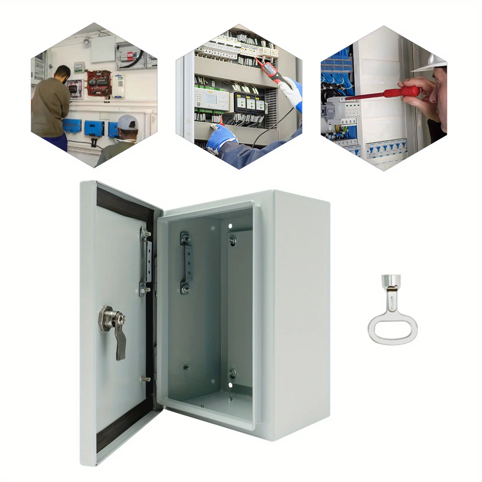 صندوق توزيع من الفولاذ المقاوم للصدأ مقاس 20 * 15 * 30 سم، صندوق توصيل، صندوق كهربائي معدني، صندوق توصيل مفصلي