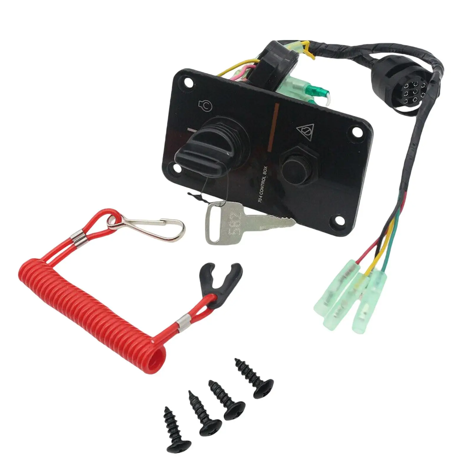 

Outboard Single Engine Ignition Key Switch Panel, 704-82570-08-00 for Outboard Motors Mounting Screws Assembly