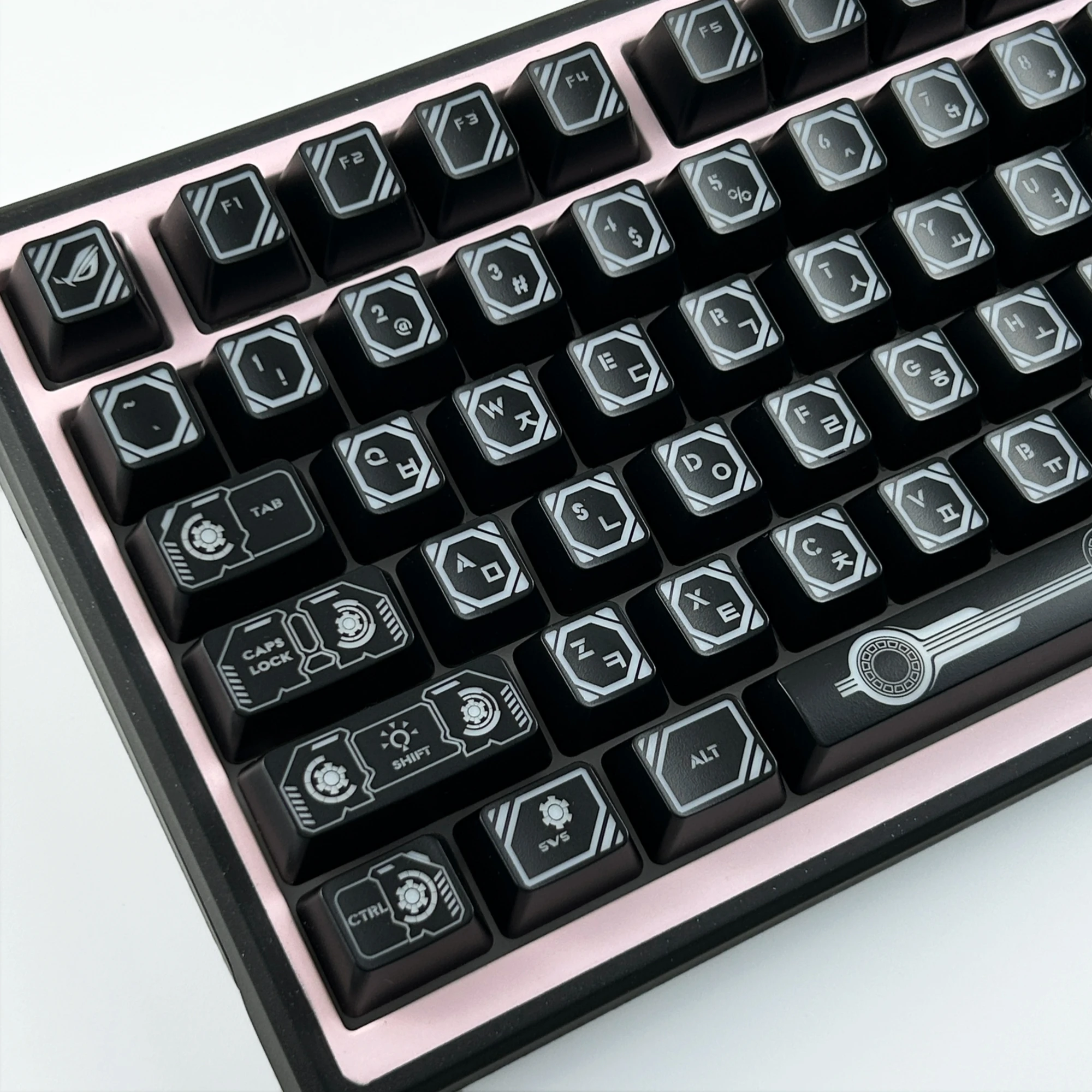 MAIMOOO Black Translucent Korean Keycap OEM Profile Source Plan Personalized Creative Hangul Keycaps for Mechanical Keyboard