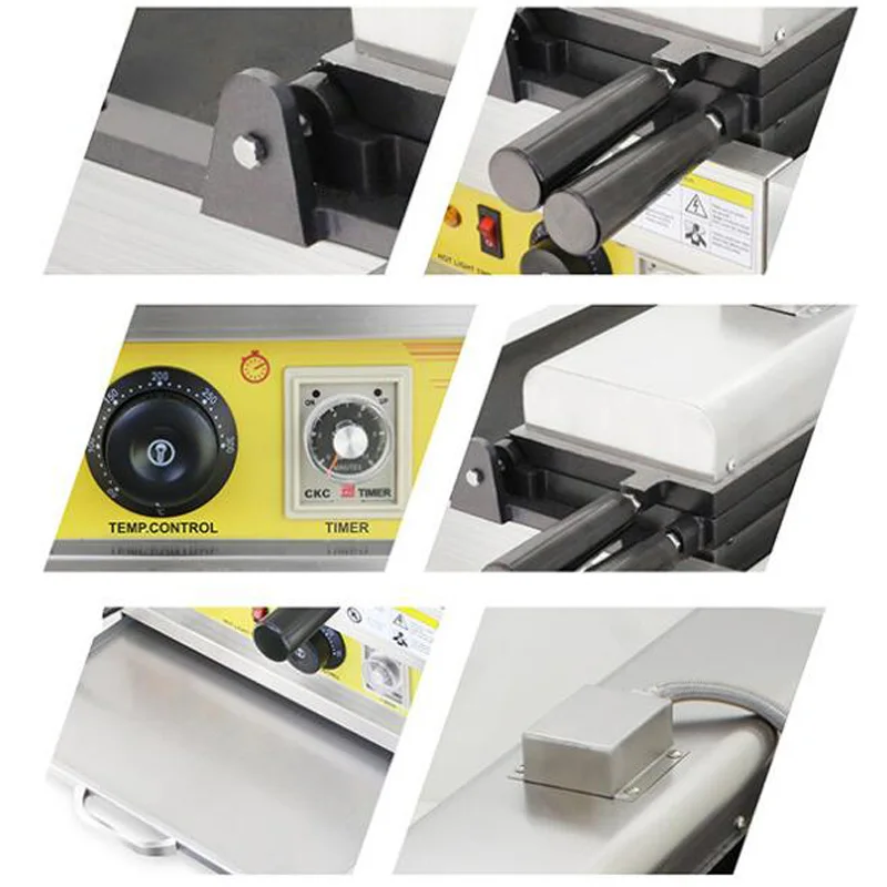 Stainless Steel Gold Coin Waffle Machine Non-Stick Round Coin Waffle Machine Electric Cheese Coin Waffle Machine