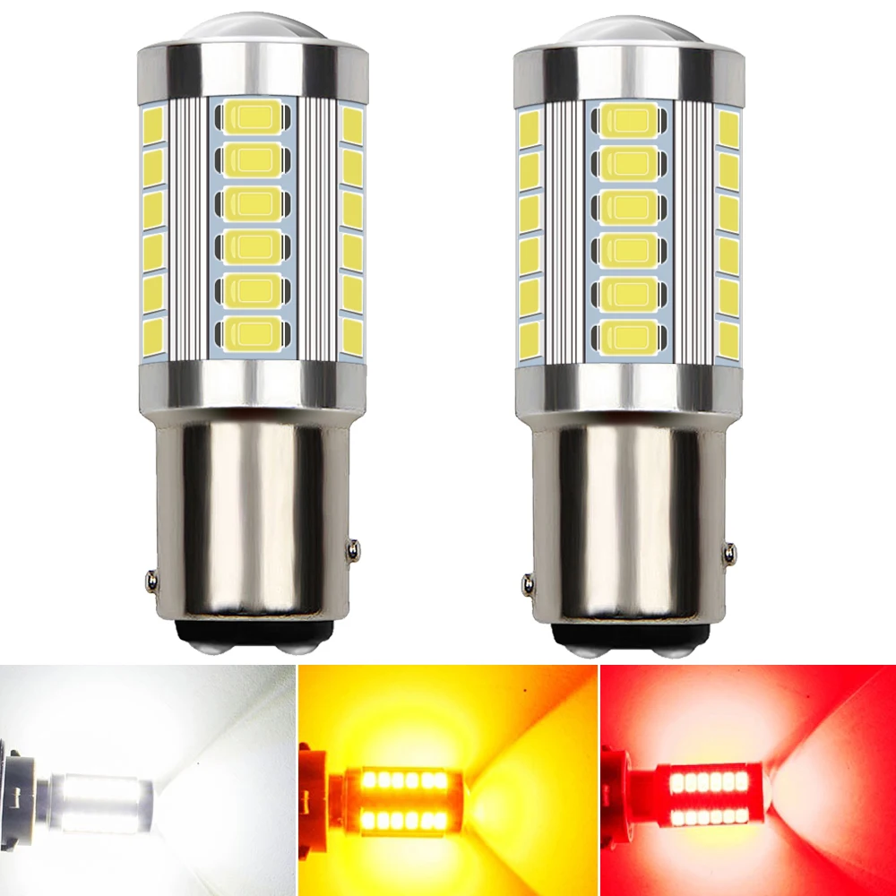 2pcs Py21w Ba15s P21w Led 1156 Bau15s Bulb 5630SMD 1157 Led Bay15d P21/5w Car Turn Signal Lamp Brake Backup Light 6000k Red