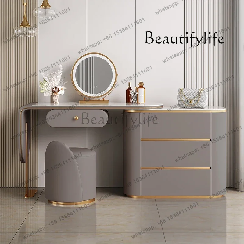 

Mirror Lights Chair Vanity Table Stool Bedroom Makeup Modern Luxury Dressing Table Storage Drawer Penteadeira Quarto Furnitur