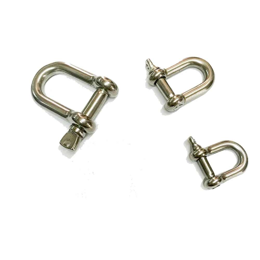 M4-M32 Stainless Steel 304 Antirust Dee Shackles D Shackle Screw Pin D Type Carabiner Connector Buckle Tow Lifting Hoisting