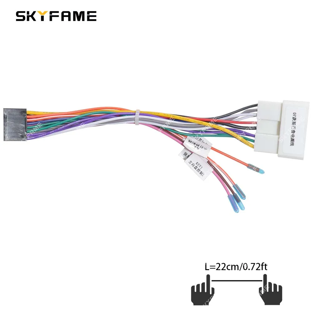SKYFAME Car 16pin Wiring Harness Adapter Android Radio Power Cable For Subaru
