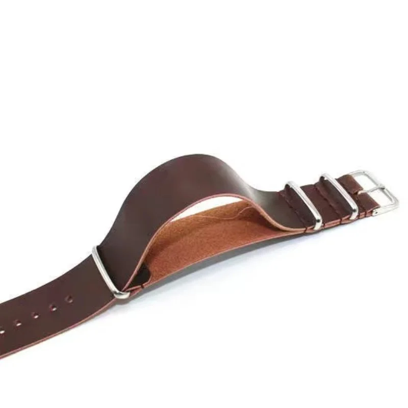 18mm 20mm 22mm 24mm Leather watch strap for Longines Heritage Military Nato Watch Adjustment Replacement Accessories Soft