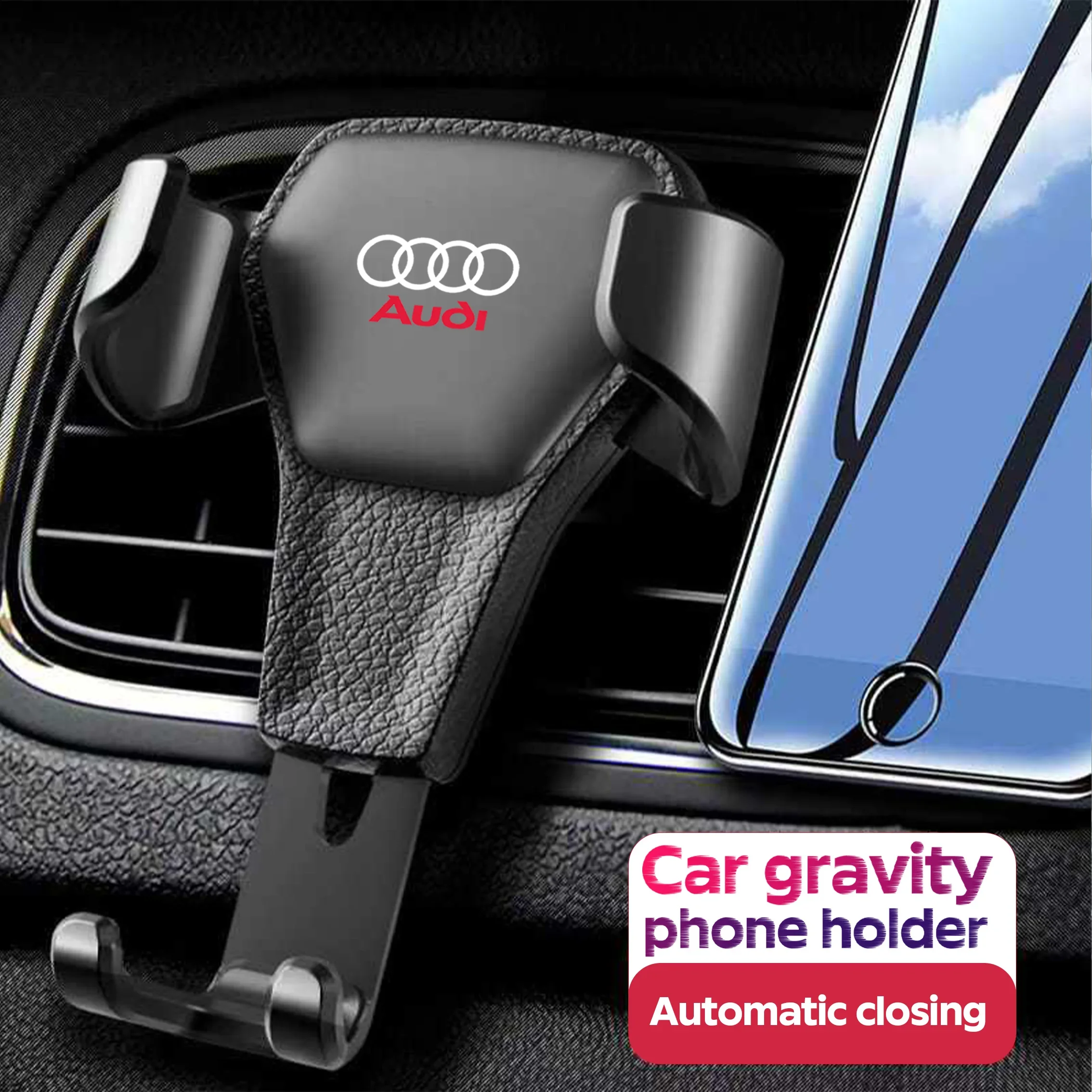 Gravity ABS Vehicle GPS Mobile Phone Holder Car Accessories For Audi S Line Quattro A3 A4 A5 A6 A7 A8 Q2 Q3 Q5 Q7 Q8 Accessories