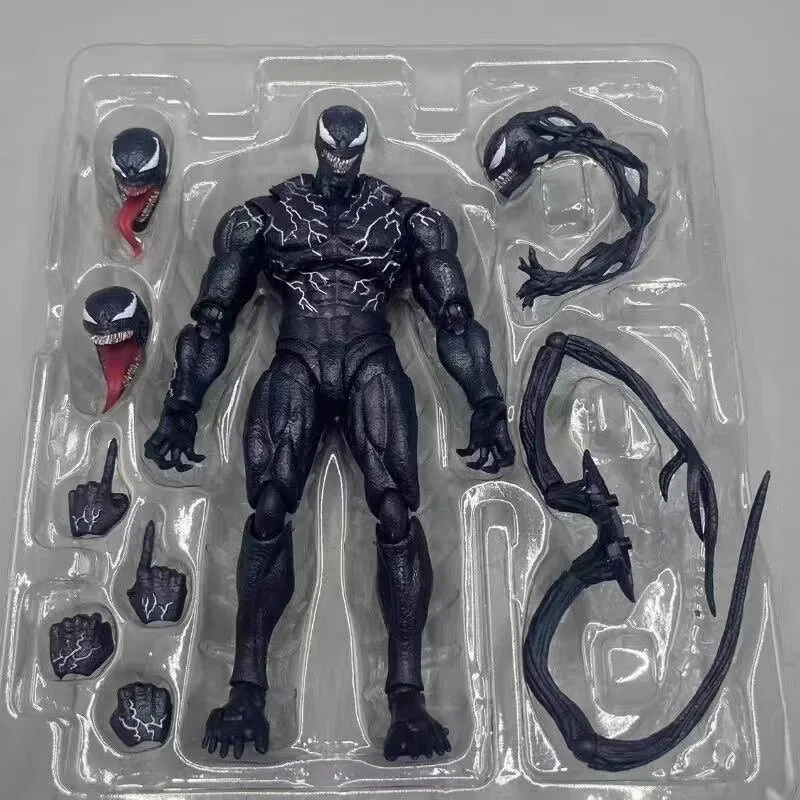 

Venomized Spider-Man Symbiote - Marvel The Amazing Spider-Man Black Suit Fully Articulated Movable Model Collectible Toy