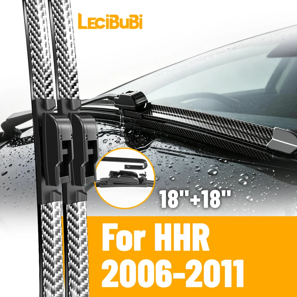 

2pcs Front Windshield Windscreen Wiper Blades For Chevrolet HHR 2006-2011 Carbon Fibre Rubber Brushes Car Accessories 18"+18"