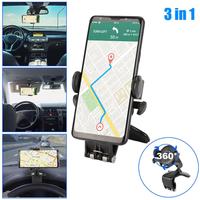 Universal Car Phone Holder Mount 360-degree Rotation Foldable Stand Cradles Dashboard Rear-view Mirror Cell Phone Holder