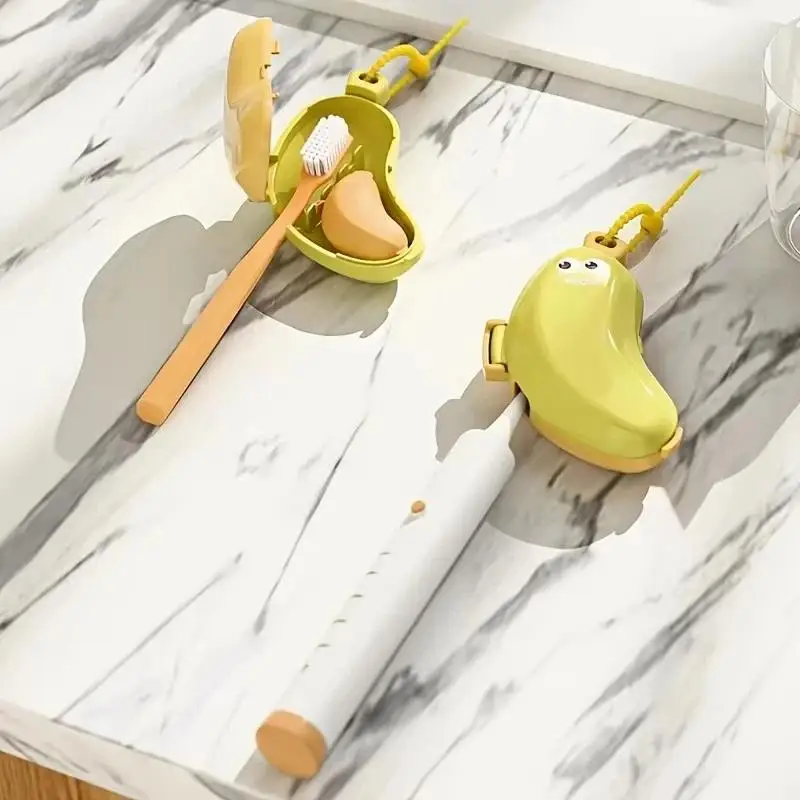 New 1 Set Dust Proof Bristle Protector Banana Portable Toothbrush Travel Case Compact Bacteria Resistant Storage