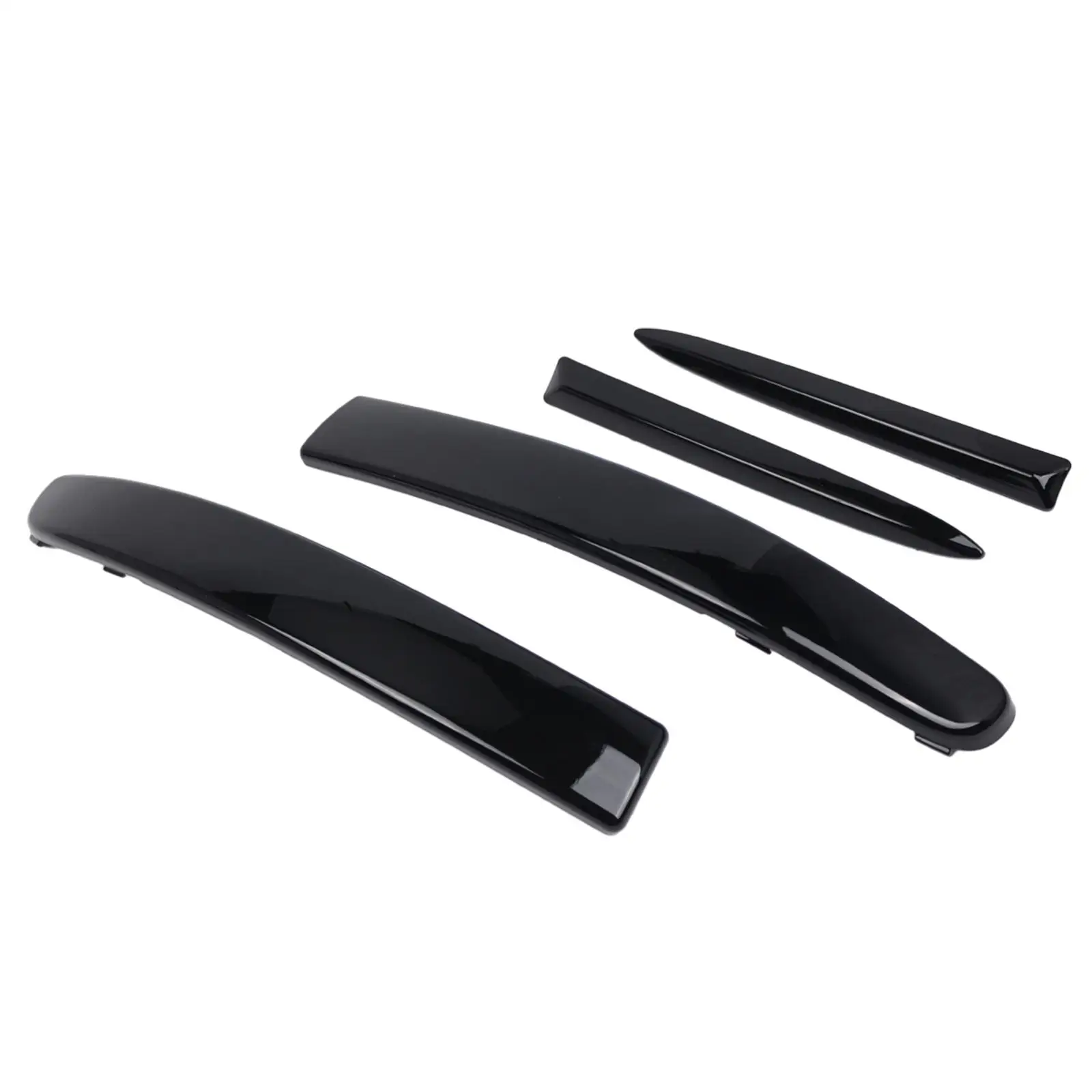 4 Pieces Front Bumper Upper Grill Moulding Trim Car Accessories for Fiat 500 2007-2015 Replacement Convenient Installation