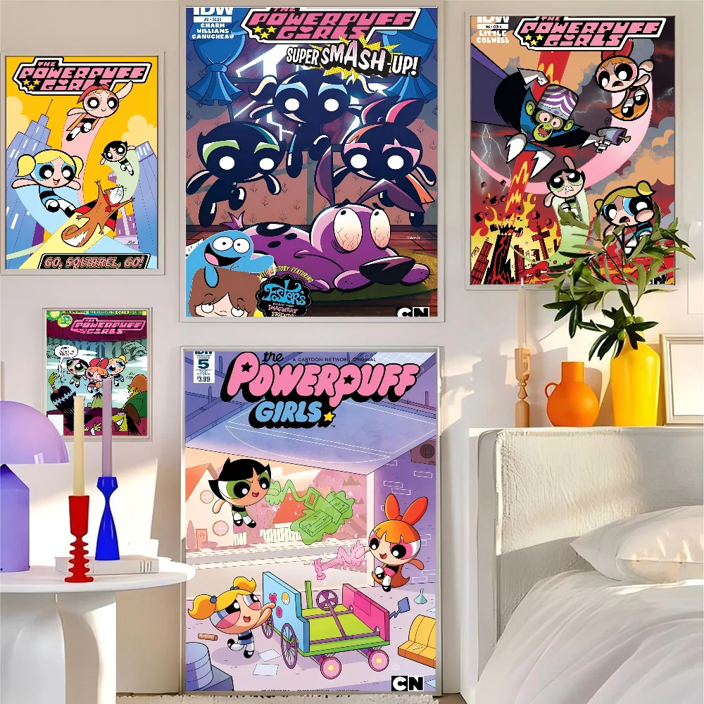 1pc The Super Powerpuff Girls Poster HD Posters Home Room Bar Cafe Decor Art Wall Painting Picture