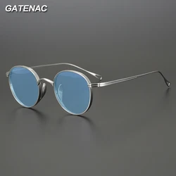 Ultra Light Pure Titanium Polarized Sunglasses Men 2024 New Vintage Sunglasses Women Retro Japan Luxury Brand Designer Eyewear