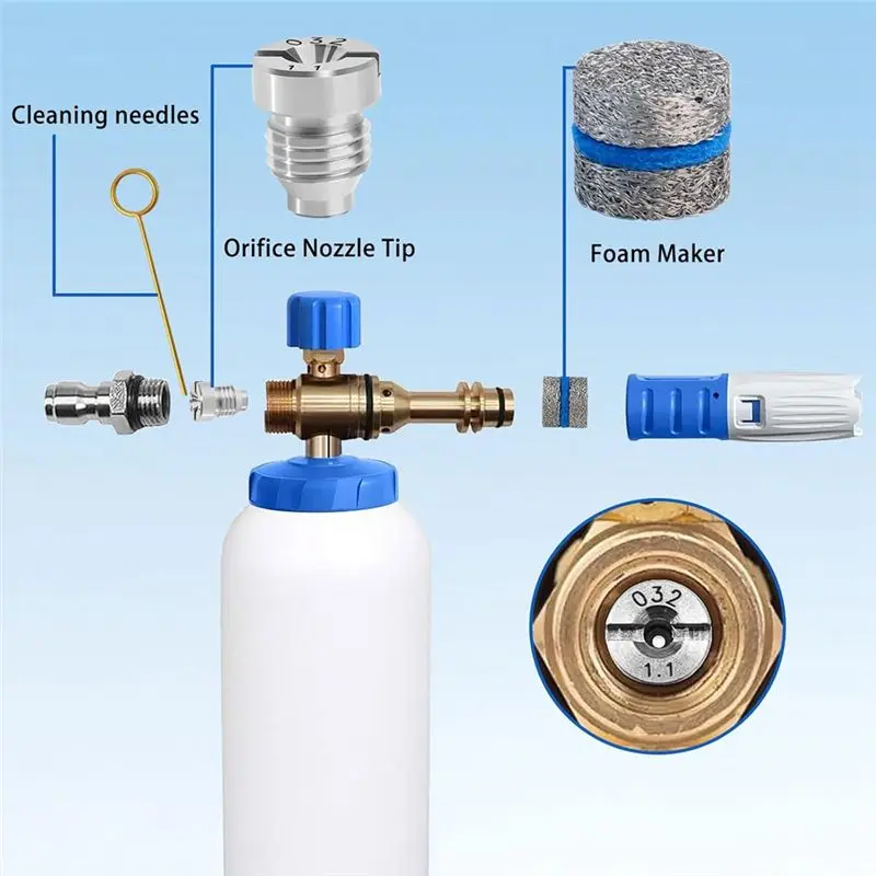 Reliable-Foam Cannon Orifice Nozzle And Foam Maker Meshes Kit For Foam Cannon Replacement Thread Nozzle Tips And Mesh Filter