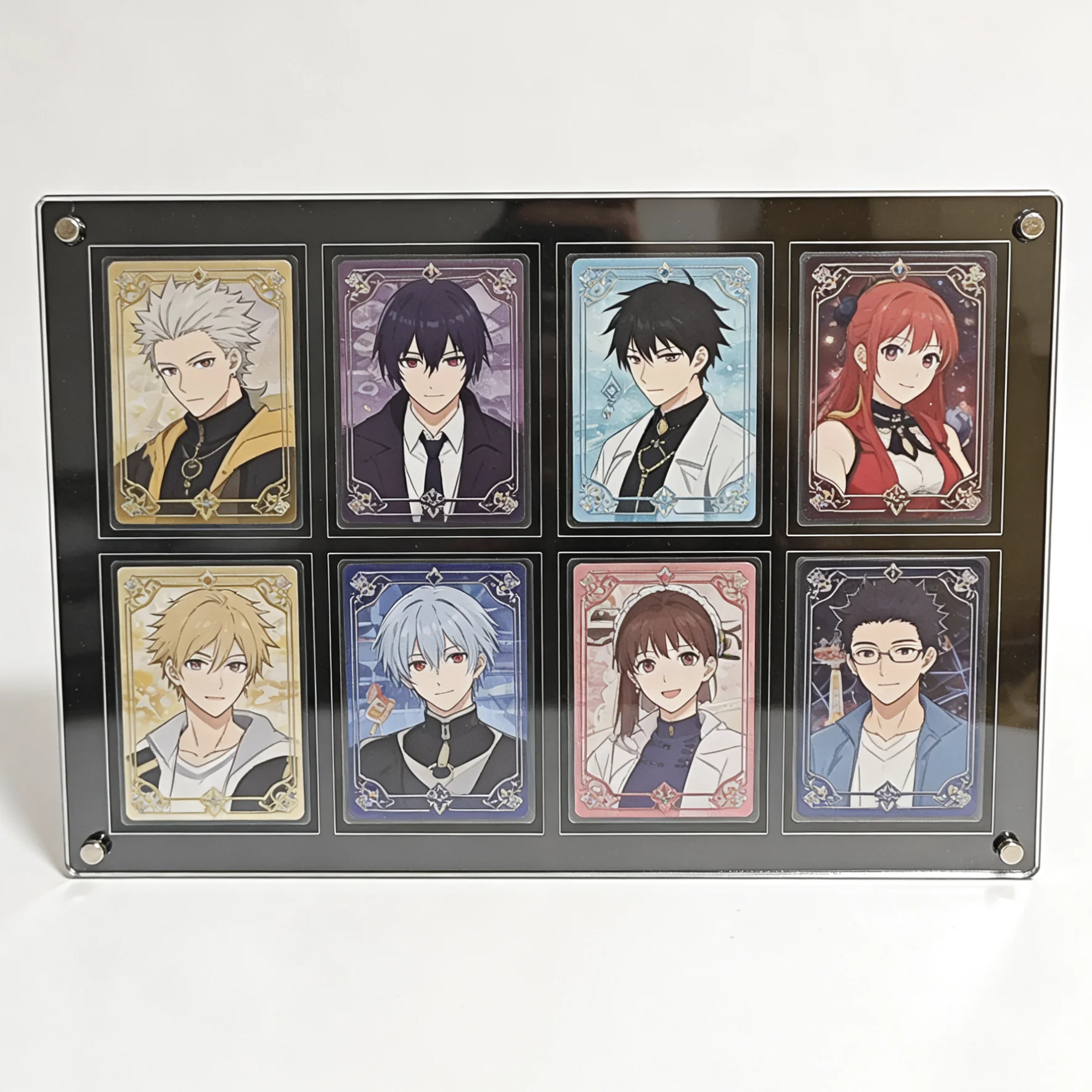 

PTCG Black Display Stand Polaroid Picture Frame Can be Put Anime Character Collection Card Extra Action Stuck Brick-8 Slots