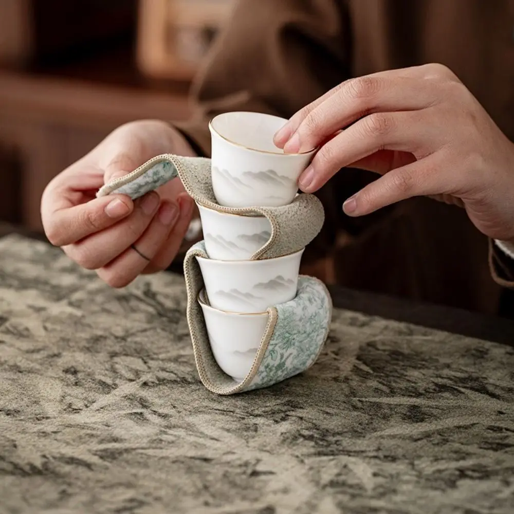 Fashion Bump-proof Tea Set Protective Cover Anti-Drop Chinese Style Teapot Carrying Cover Tea Accessories Tea Ceremony