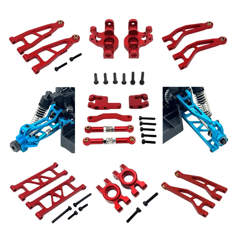 1/18 MJX 18208 Metall-Aufhängungsarme Lenkungsgelenk Oberer und Unterer Schwingarm-Set Lenkungsbaugruppe RC Auto Modifikation Upgrade-Teil