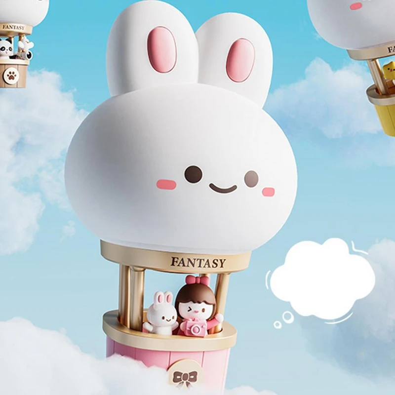 ГОРЯЧИЙ! Ночник для детской комнаты, мультяшный кролик, воздушный шар, настольный ночник, настольные украшения, домашняя новинка, освещение, статуя животного