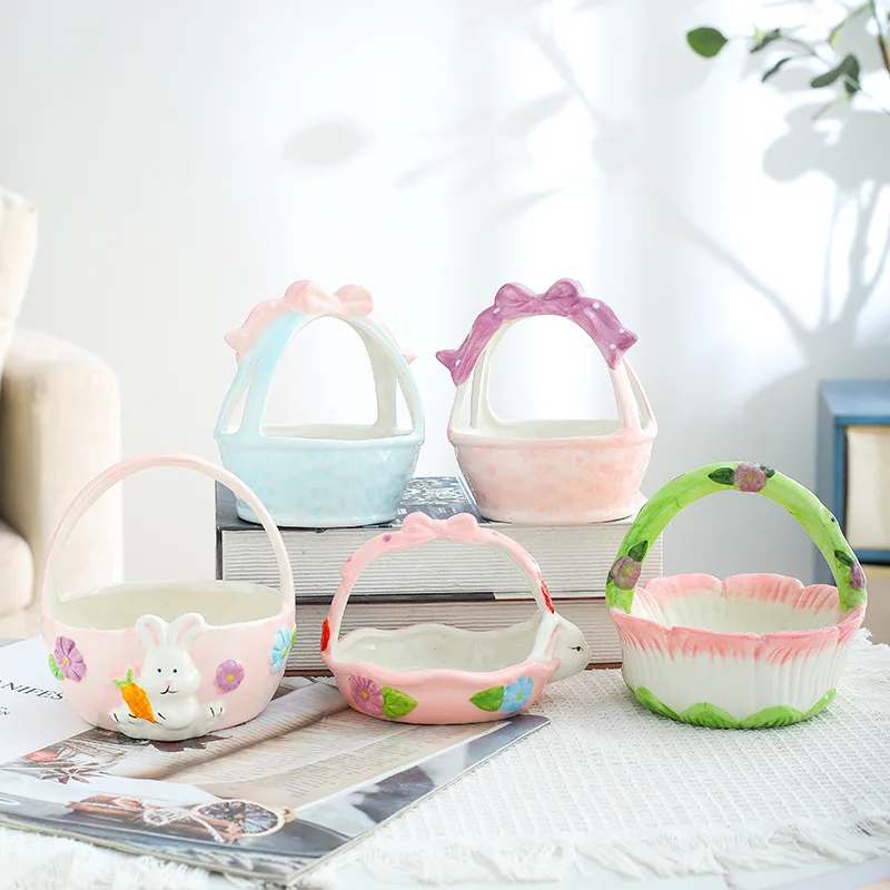 

Cartoon Handmade Ceramic Jewelry Tray Basket Home Dresser Jewelry Jewelry Storage Box Home Decor Housewarming Gift