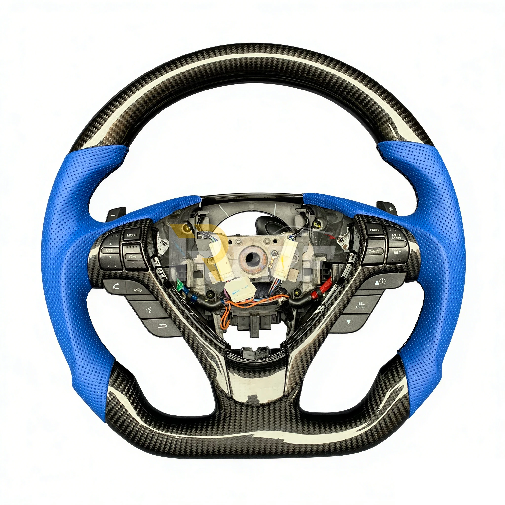 RPPF Leather & Carbon Fiber Sports Classic Steering Wheel for Acura 2009-14 TL / 2016-18 ILX / 2010-13 ZDX / 2013-18 RDX