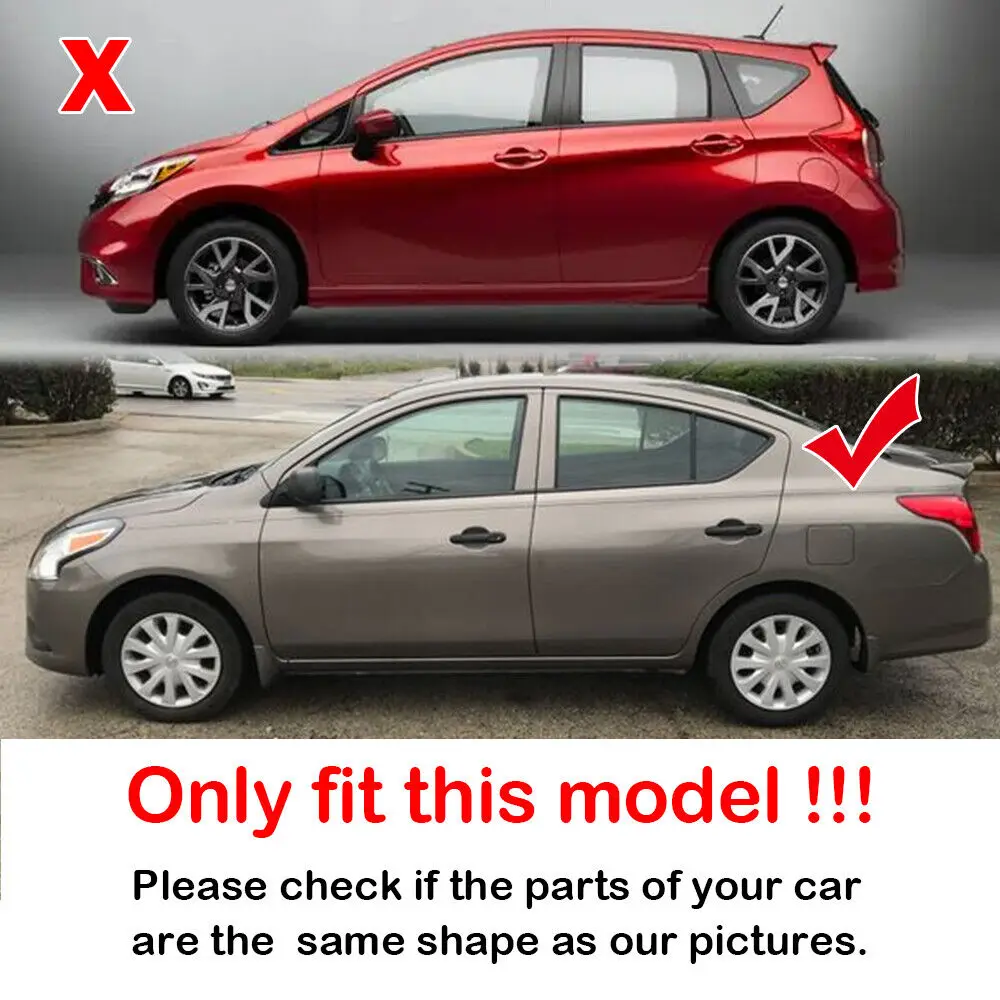For Nissan Versa Sedan 2013-2018 Car Rear Louver Window Side Shutter Cover Trim Sticker Vent Scoop ABS Carbon Fiber Accessories