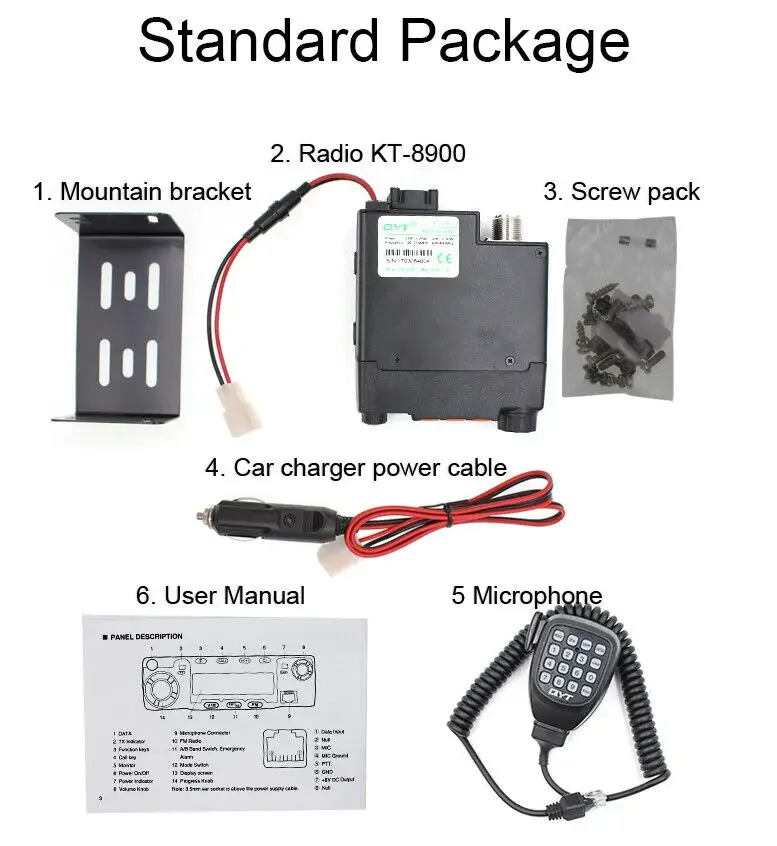 QYT KT-8900 25W Mini Car Mobile Radio Dual Band 136-174&400-480MHz 2 Way Radio