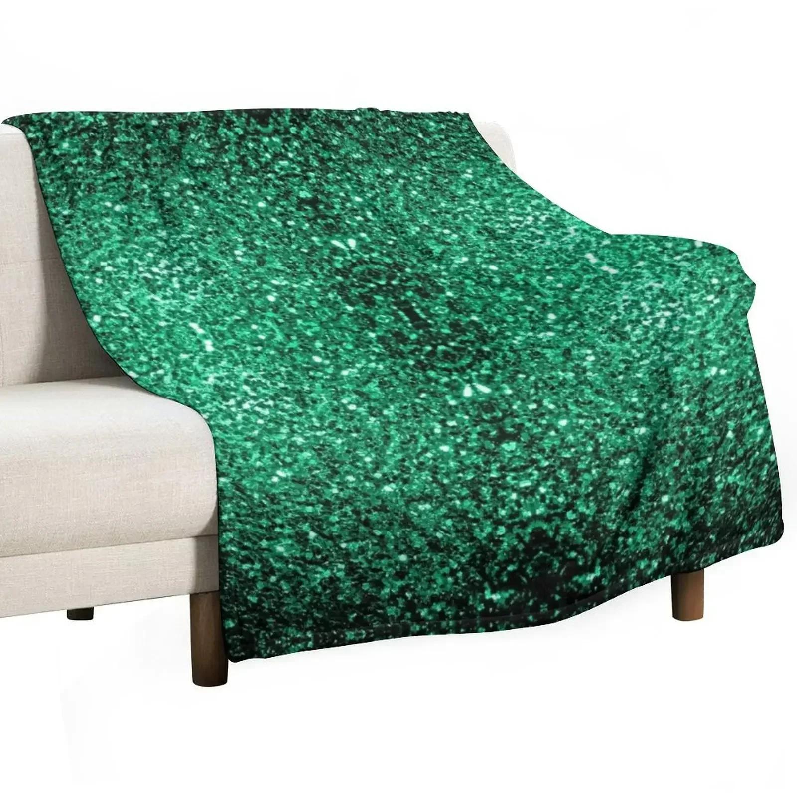 Emerald Green faux glitter sparkles (Photo of Glitter - Not Reflective) Throw Blanket Thin halloween Softest Heavy Blankets