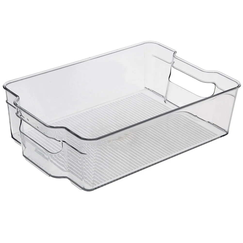 1pc Kitchen Refrigerator Storage Box Plastic Refrigerator Container Sqaure Storage Box Crisper Preservation Box for Home (Transp