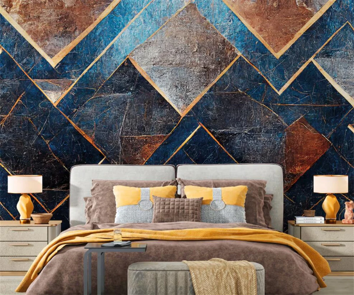 

beibehang Customized wall paper friendly bedroom living room self-adhesive dark geometric background wallpaper