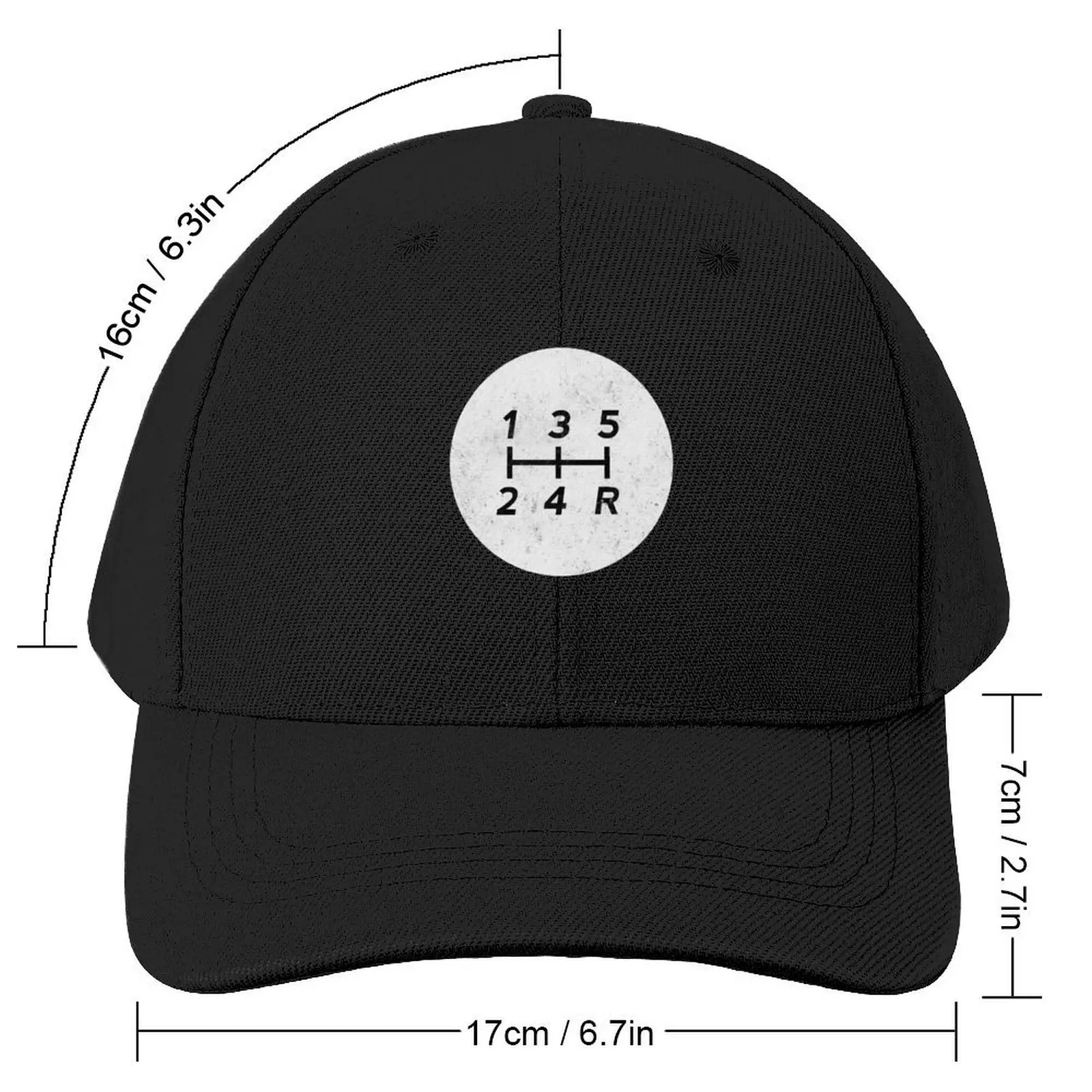 White Manual Transmission Shift Pattern 3 - Grungy Baseball Cap foam party Hat Brand Man cap Men's Luxury Women's