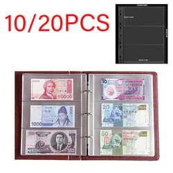 2/3/4-Slot Transparent Banknotes Holder Portable Paper Money Protective Bag Paper Money Collection Album 10pcs Loose Leaf Sheet