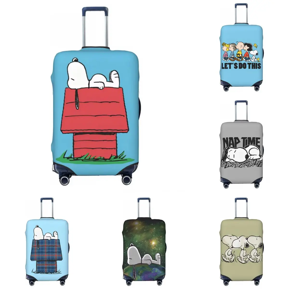 Peanuts Snoopy Napping Suitcase Cover Practical Business Protector Luggage Case Flight