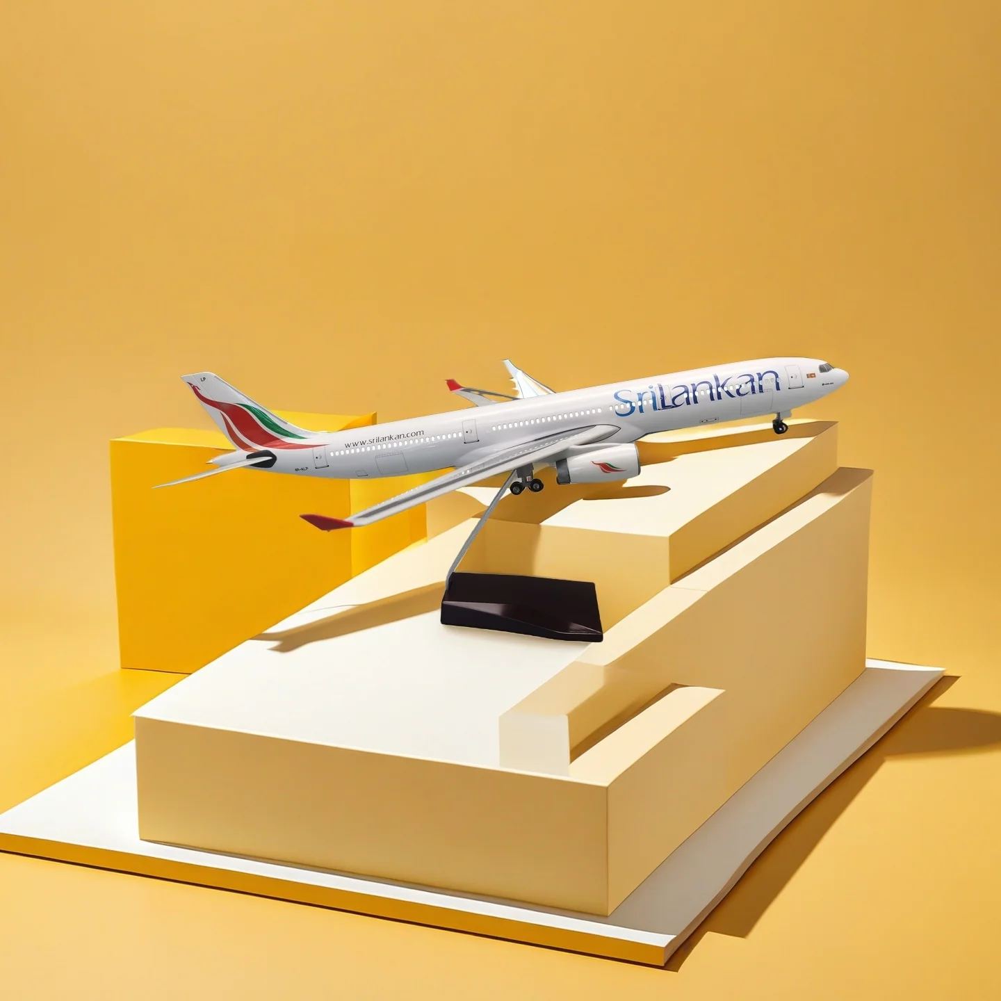 

A330 Plane Model Srilankan 1:135 Scale Collectible Aircraft W Base Wheel Resin Die-cast Airplane for Modern Children's Toys