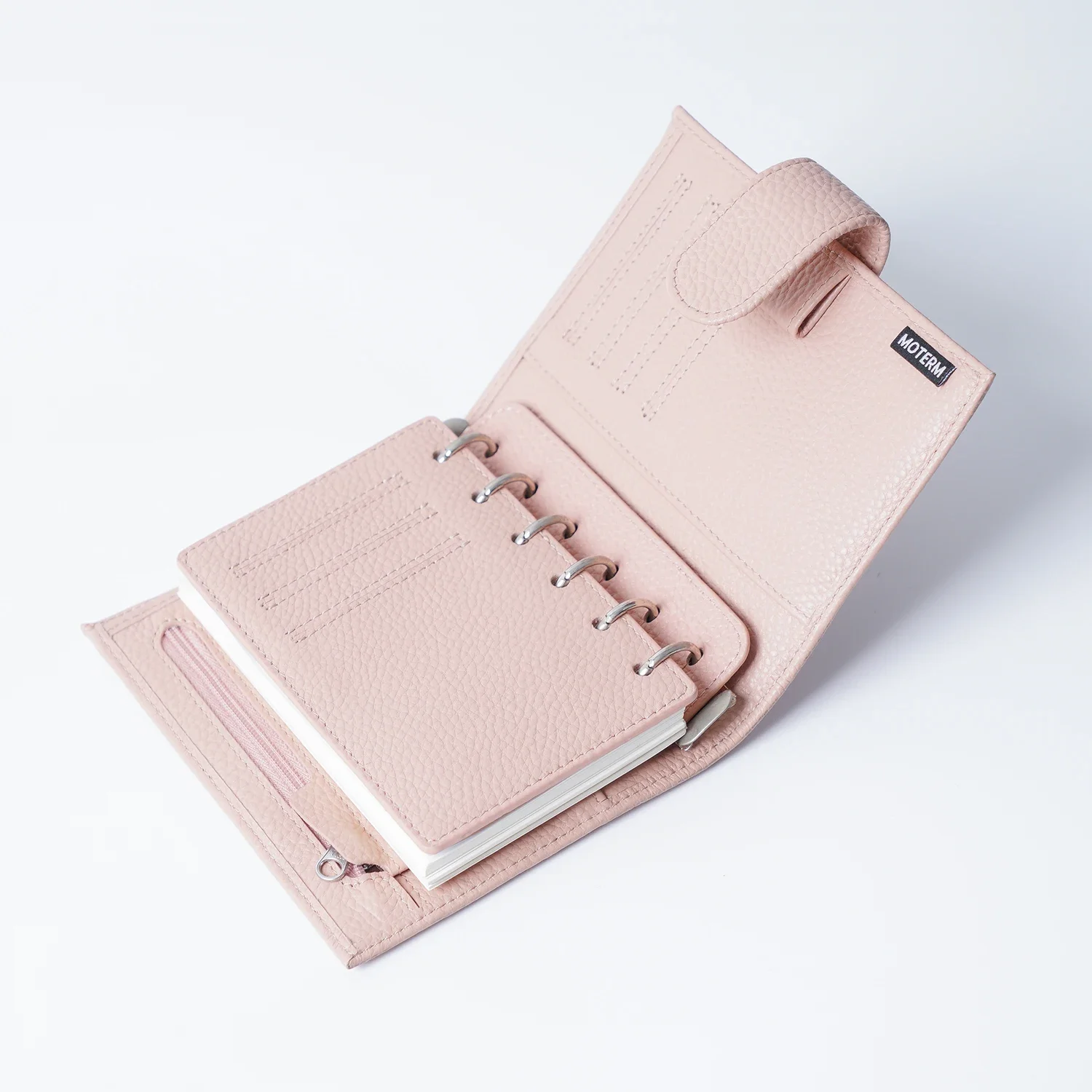 Moterm Tasche L & S Größe Ringe Protector Doppelseitige Echtes Leder Ringe Planer Zubehör Für Verhindert Mark von bindemittel