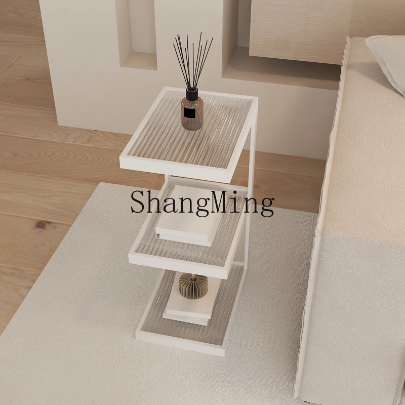 LXY Cream Sandstorm Hair Side Cabinet Mini Narrow Shelf Against the Wall