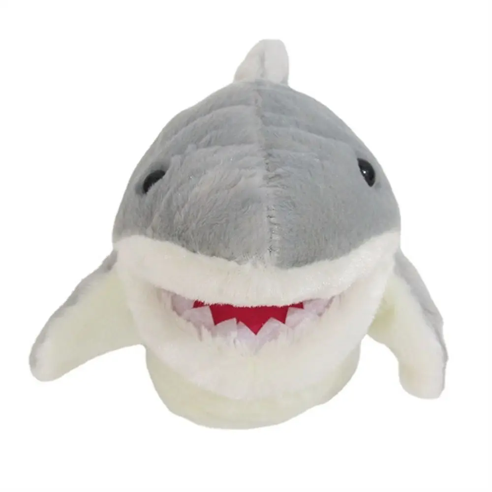 Marioneta de tiburón de Animal de peluche interactiva para padres e hijos, muñeco de mano, animales de peluche, marioneta de mano, juguete de peluche para contar historias, juguete para niños