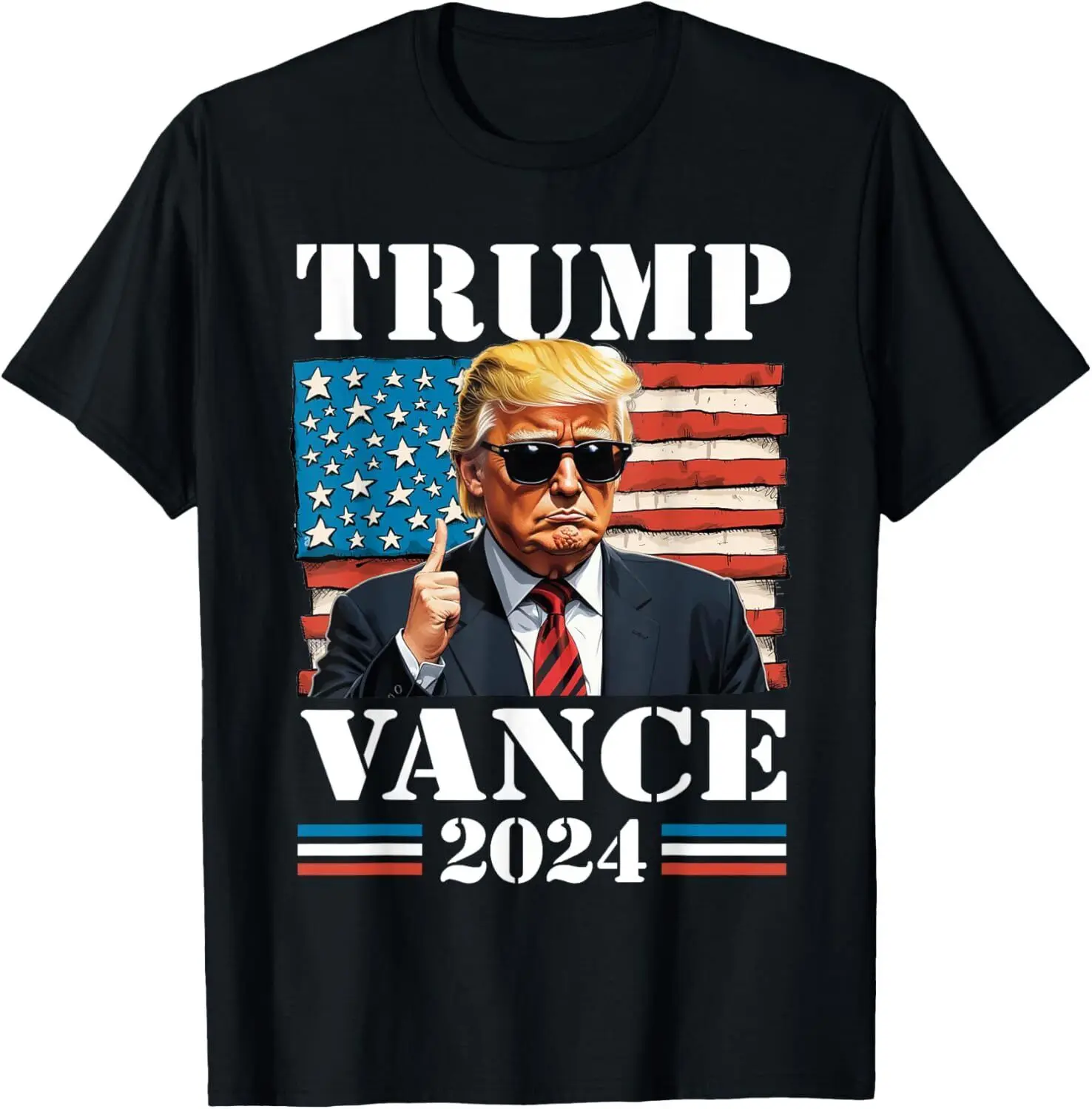 

Trump Vance 2024 Retro Stripe Trump JD Vance T-Shirt