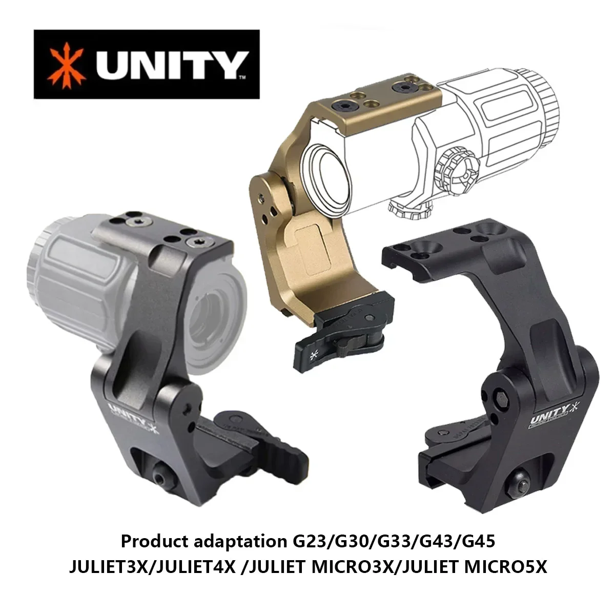 Tactical Unity Fast Mount FTC 3X 6x Magnifier With QD Lever 2.26